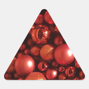 Sticker Triangulaire Décor de Noël Baubles rouges