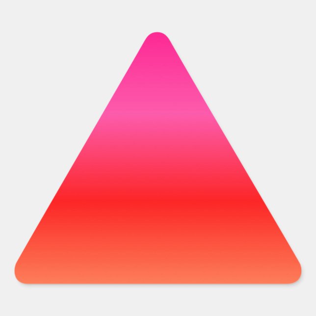 Sticker Triangulaire Dégradé rose, rouge et orange (Devant)
