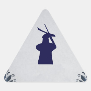 Sticker Triangulaire Delft blue tuile moulin 'de Roos' à Delft
