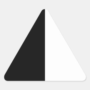 Sticker Triangulaire Demi-Noir Et Demi-Blanc Personnaliser Milieu