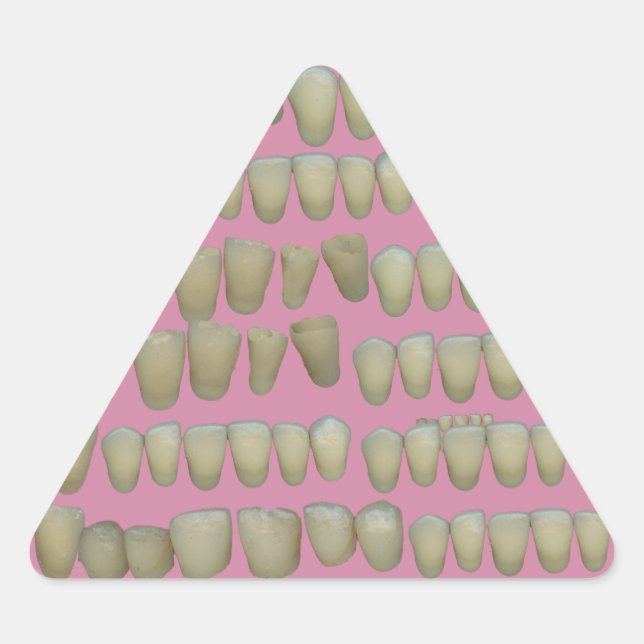 STICKER TRIANGULAIRE DENTISTE DENTISTES ORTHODONTIQUES BOUCHE DE DENTS  (Devant)