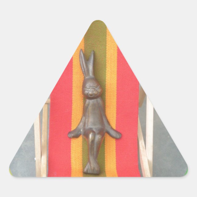 Sticker Triangulaire Design d'impression d'écran vectoriel de lapin rel (Devant)