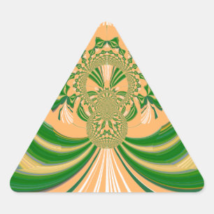 Sticker Triangulaire Design vert jaune.