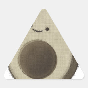 Sticker Triangulaire Dessin Avocado de style vintage