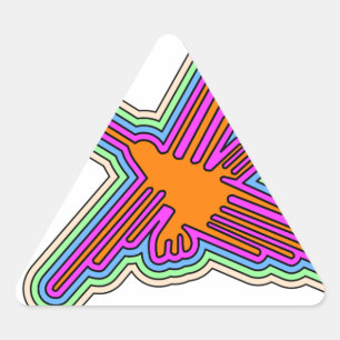 Sticker Triangulaire Dessin de Nazca Hummingbird Pérou