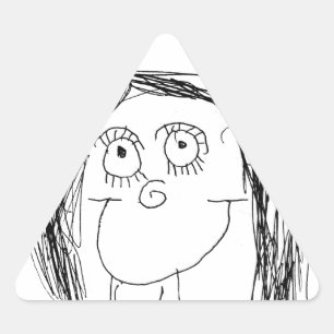 Sticker Triangulaire Dessin de votre enfant - Cadeau pour la fête des m