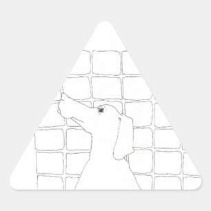 Sticker Triangulaire Dessin original Chien chinois Année 2018 Bâton 3