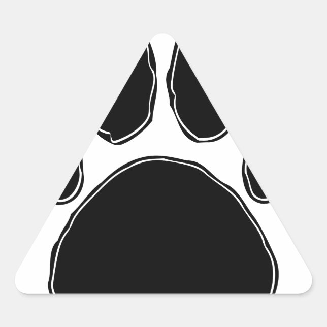 Sticker Triangulaire Dessin Paw Chien En Noir (Devant)