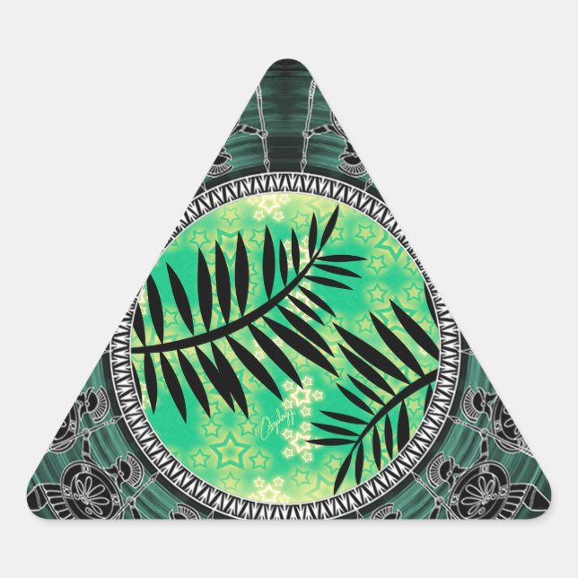 Sticker Triangulaire Dessins de masquage de l'art grec (Devant)