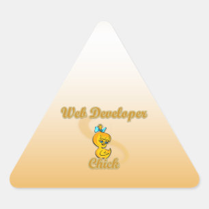 Sticker Triangulaire Développeur Web Chick