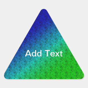 Sticker Triangulaire Diag Arc-en-ciel dégradé Floral Motif bleu vert