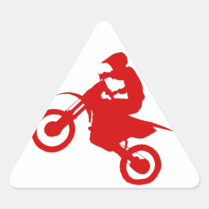 Sticker Triangulaire DIRT BIKE (écarlate)