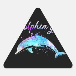 Sticker Triangulaire Don Dolphin Lover| Galaxy Dolphin Girl