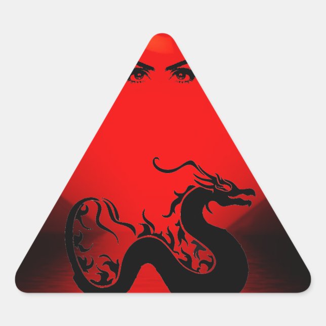 Sticker Triangulaire Dragon asiatique (Devant)