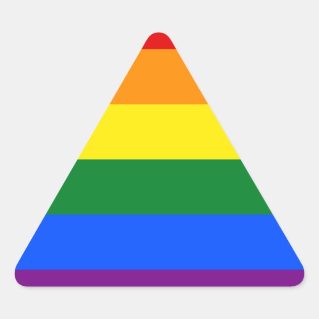 Sticker Triangulaire Drapeau arc-en-ciel pour Gay pride LGBT (Devant)