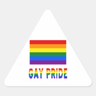 Sticker Triangulaire Drapeau de la fierté gay & mots