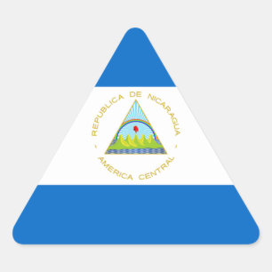 Sticker Triangulaire Drapeau de Managua, Drapeau du Nicaragua