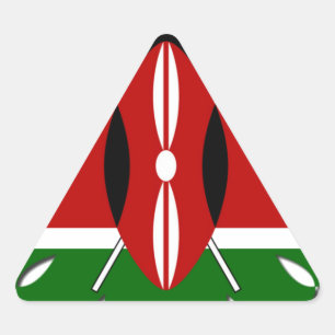 Sticker Triangulaire Drapeau de République du Kenya emblématique oeuvre