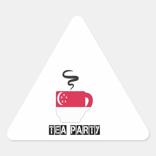 Sticker Triangulaire Drapeau de Singapour (Devant)