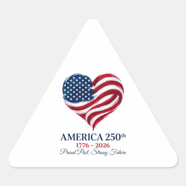 Sticker Triangulaire Drapeau du 250e anniversaire de l'Amérique Autocol (Devant)