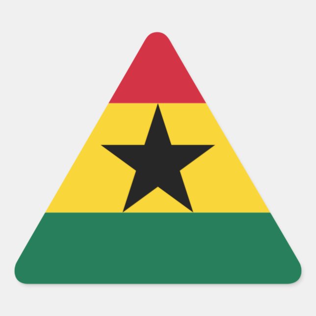 Sticker Triangulaire Drapeau du Ghana (Devant)