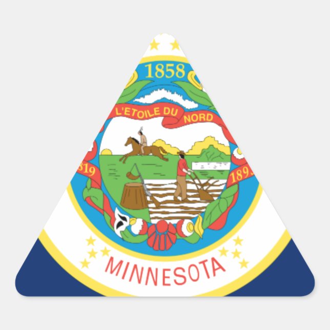 Sticker Triangulaire Drapeau Du Minnesota (Devant)
