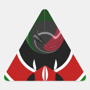 Sticker Triangulaire Drapeau Fluid Kenyan : Un design moderne