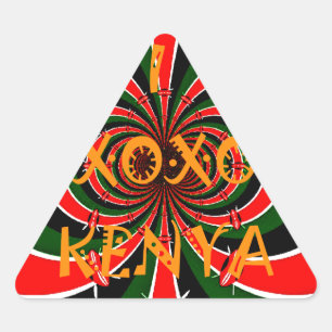 Sticker Triangulaire Drapeau Kenya d'inspiration africaine - Art Abstra