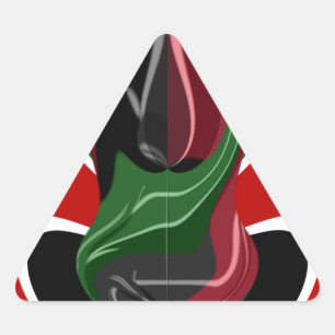 Sticker Triangulaire Drapeau kenyan tourbillonnant : un motif d'art mod
