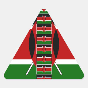 Sticker Triangulaire Drapeaux miniatures sans couture du Kenya Cadres d