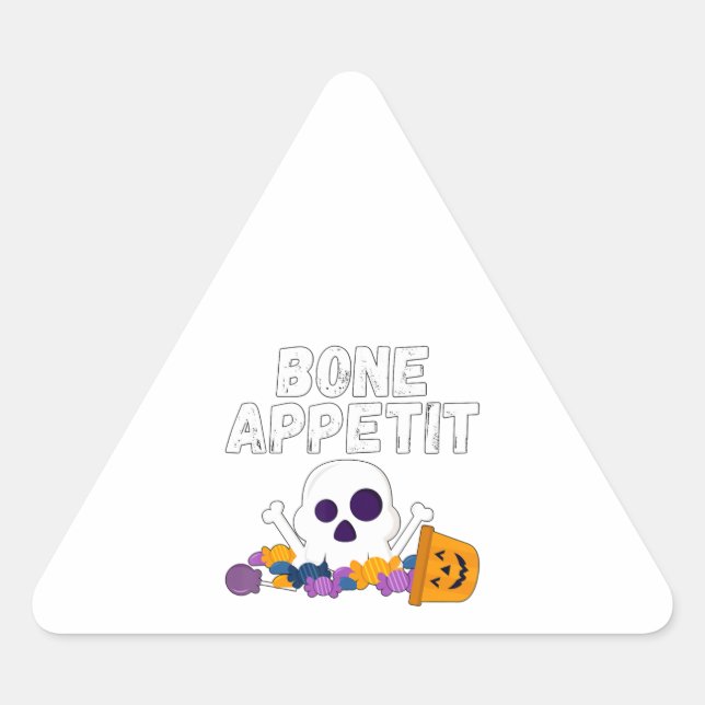 Sticker Triangulaire Drôle Chef Pun Bone Appetit Halloween Candy (Devant)