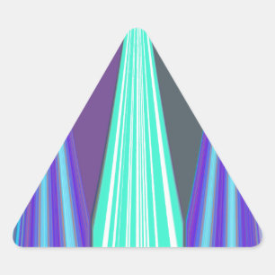 Sticker Triangulaire Edgy Blue Purple Cyan Chevron Art Imprimer