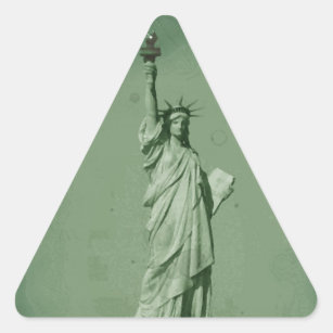Sticker Triangulaire Effet photo endommagé Statue de la Liberté