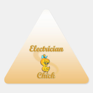 Sticker Triangulaire Électricien Chick