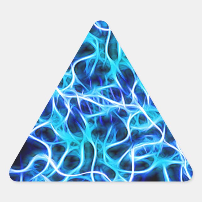 Sticker Triangulaire Electrique Neon Aqua Bleu Turquoise Lightning (Devant)
