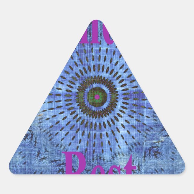 Sticker Triangulaire Elégant bleu denim motif vectoriel impression art  (Devant)