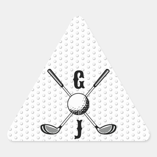 Sticker Triangulaire Élégant Minimaliste Golf Monogr... (Devant)