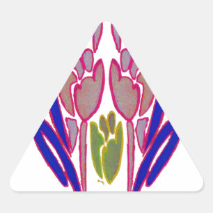 Sticker Triangulaire Elégante aquarelle Rose Imprimer