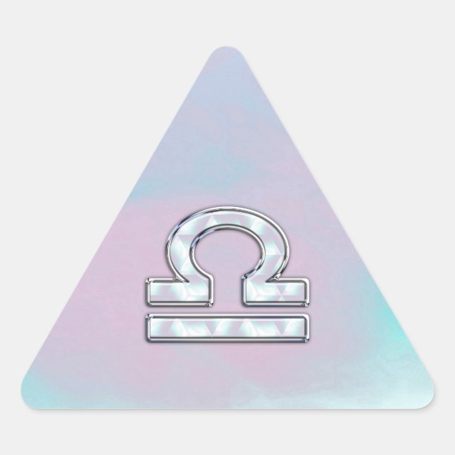 Sticker Triangulaire Élégante Libra Zodiac signe Mère de Pearl Style (Devant)