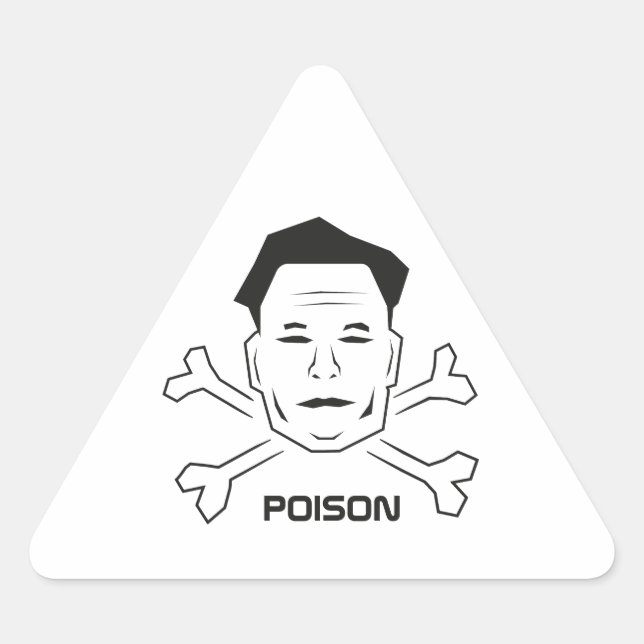 Sticker Triangulaire Elon Poison, Anti Elon Musk (Devant)