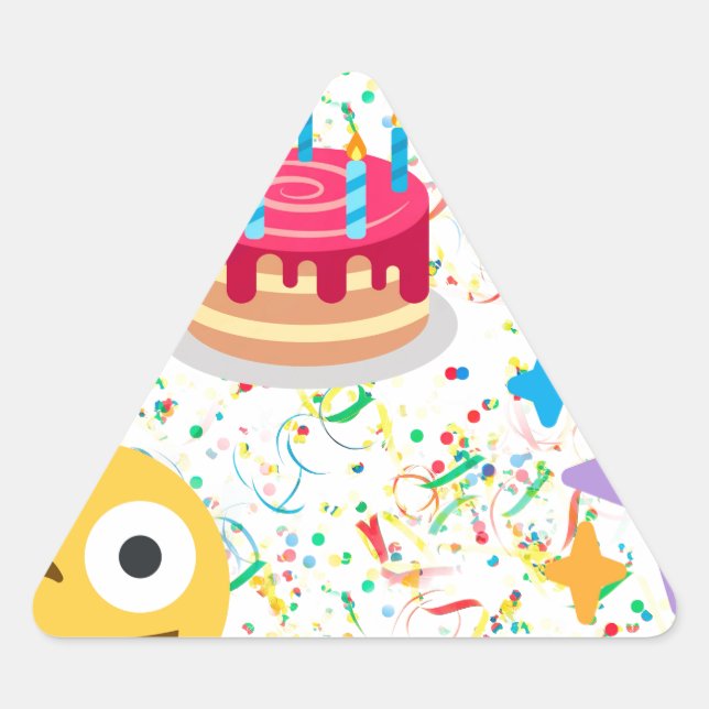 Sticker Triangulaire emoji anniversaire heureux (Devant)
