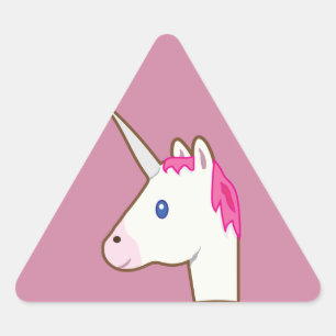 Sticker Triangulaire Emoji de licorne