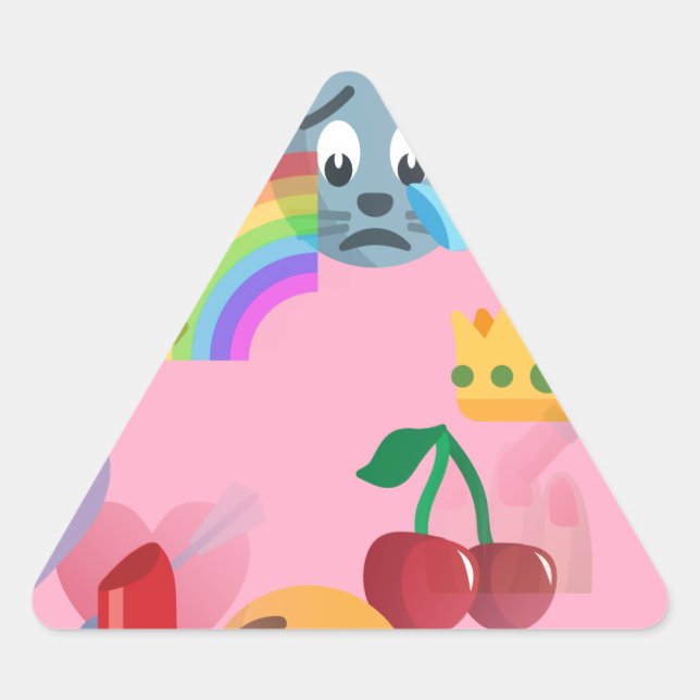 Sticker Triangulaire emoji fille (Devant)