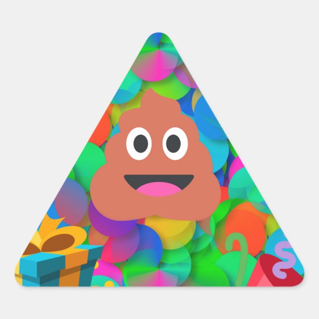 Sticker Triangulaire emoji joyeux pod'anniversaire (Devant)