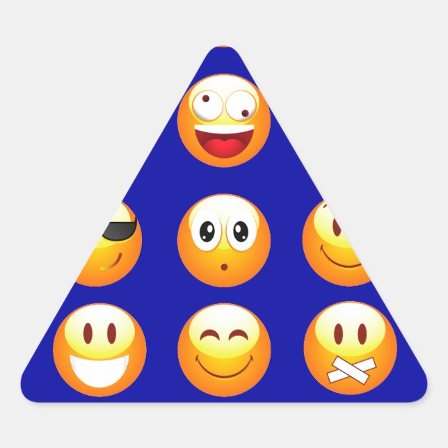 Sticker Triangulaire emojis bleu foncé (Devant)