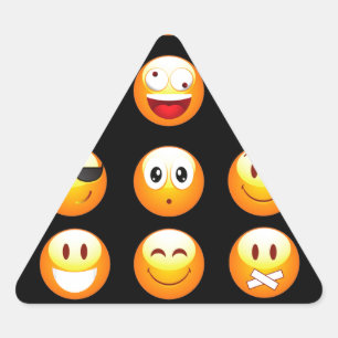 Sticker Triangulaire emojis noir
