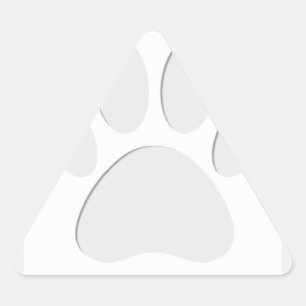 Sticker Triangulaire Empreinte de patte de chien coupé