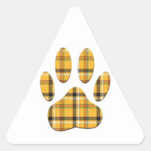 Sticker Triangulaire Empreinte de patte de chien Tartan