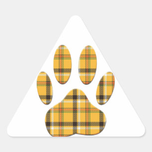 Sticker Triangulaire Empreinte de patte de chien Tartan