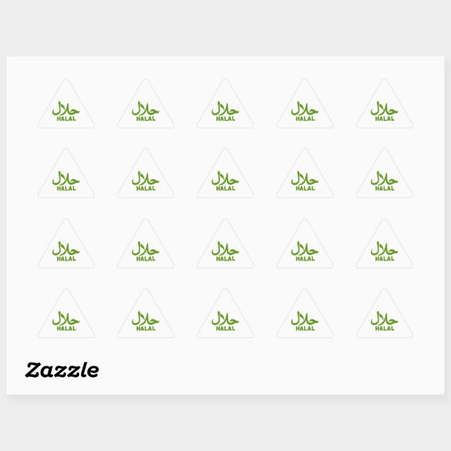 Sticker Triangulaire Entreprise Halal anglais arabe (Feuille)